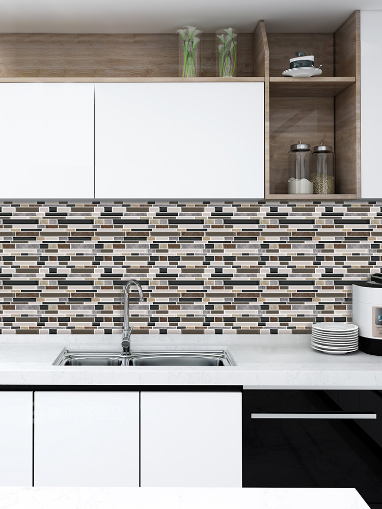 Rectangular crystal epoxy wall stickers easy DIY thick wall tile waterproof 3D wallpaper 12 *12"