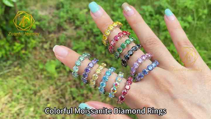 Factory Direct Sale Moissanite Eternity Wedding Band Ring 925
