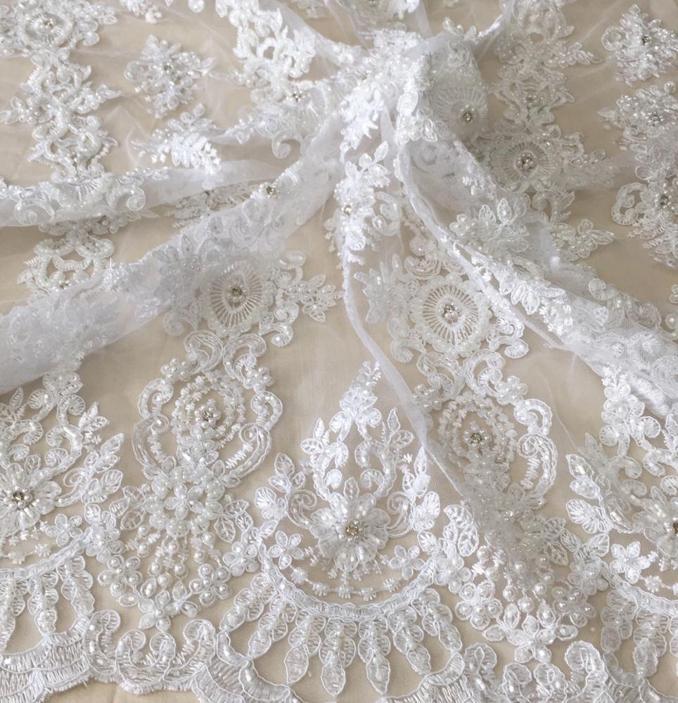 Роскошное белое свадебное платье из сплава, кружевная ткань с тяжелыми ручными вышивками, бусинами, жемчугом, камнями, шнурком, кружевная ткань для невесты