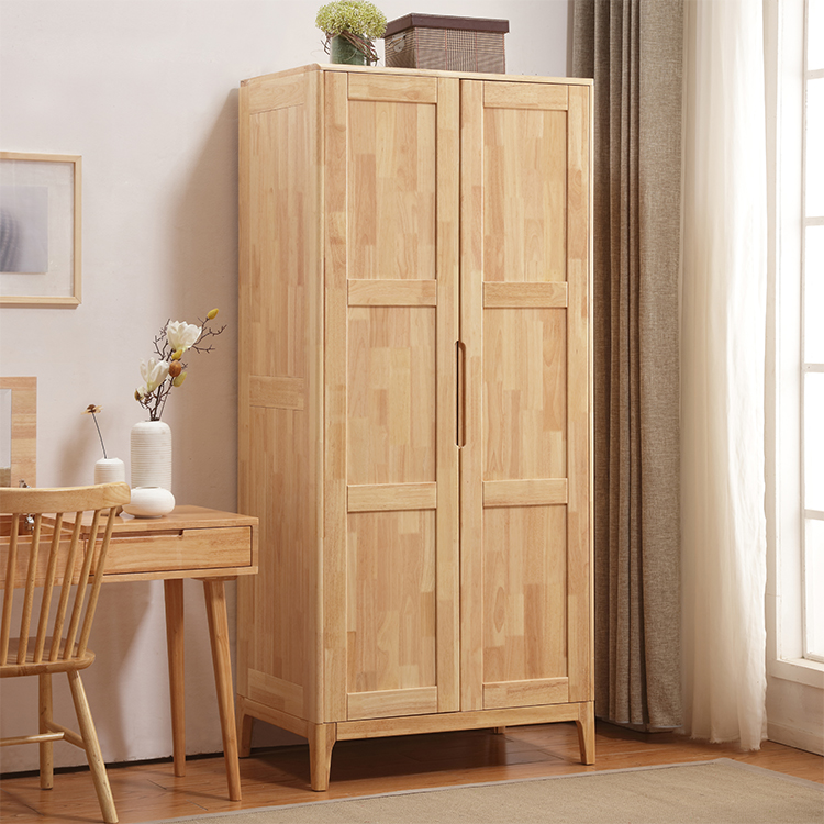 amoires & wardrobes cabinets modern furniture 2 doors wall wooden bedroom oak solid wood wardrobe for wholesales