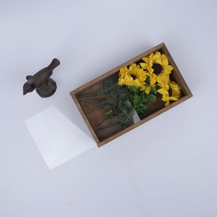 Wooden Box factory customization oem & odm Custom Natural Transparent Solid Wood Packing Box With Clear Acrylic Glass Lid