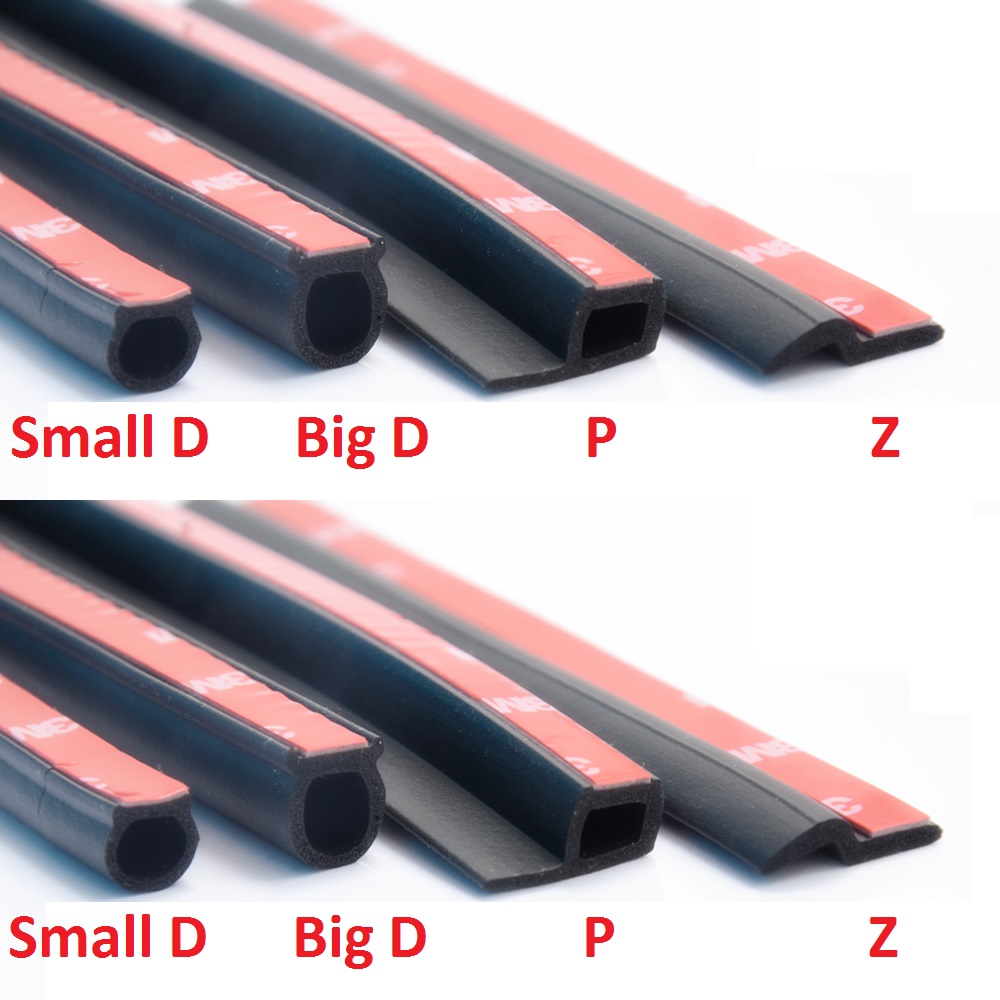 Car Styling B Z P D Type Rubber Seal Sound Insulation Weatherstrip Edge Trim Noise Insulation Door Sealing Strip EPDM