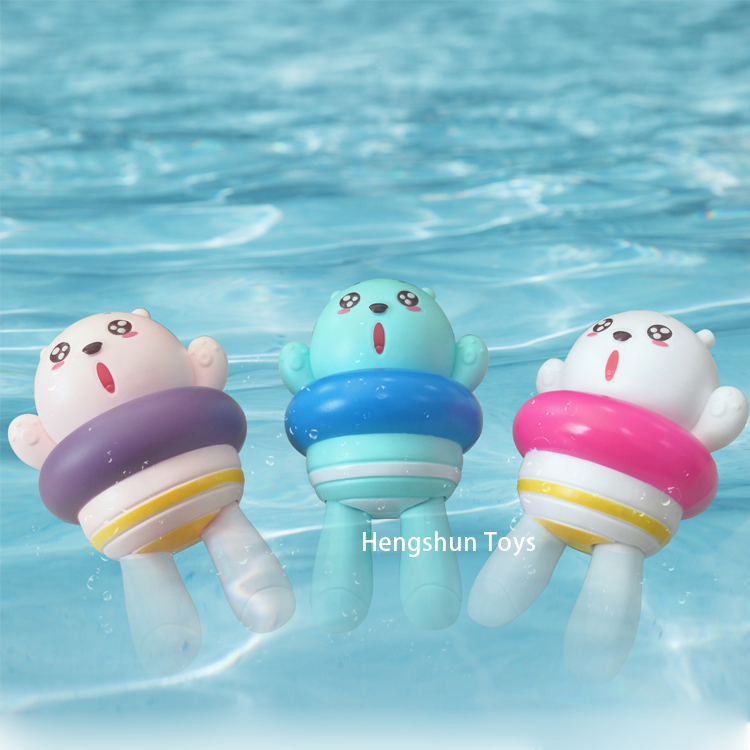 Мультяшный популярный детский медведь, заводная плавающая игрушка для ванной