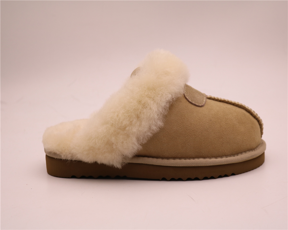 5125 Fur Women Home Slippers Real Wool Genuine Leather Indoor slippers warm home slippers