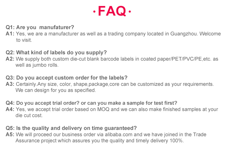 Transparent film BOPP Coated Self Adhesive Shipping Logistics Sticker Direct Thermal labels