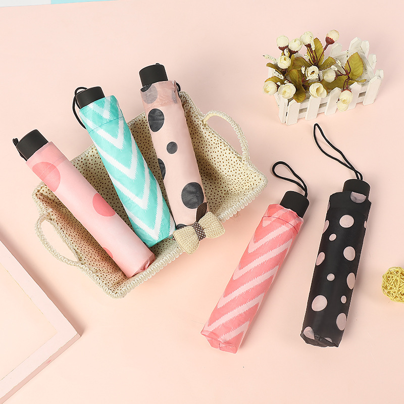 Маленький складной мини-зонт Qingxin в Корейском стиле, мужской и женский зонтик от солнца, большой лес, тройной складной