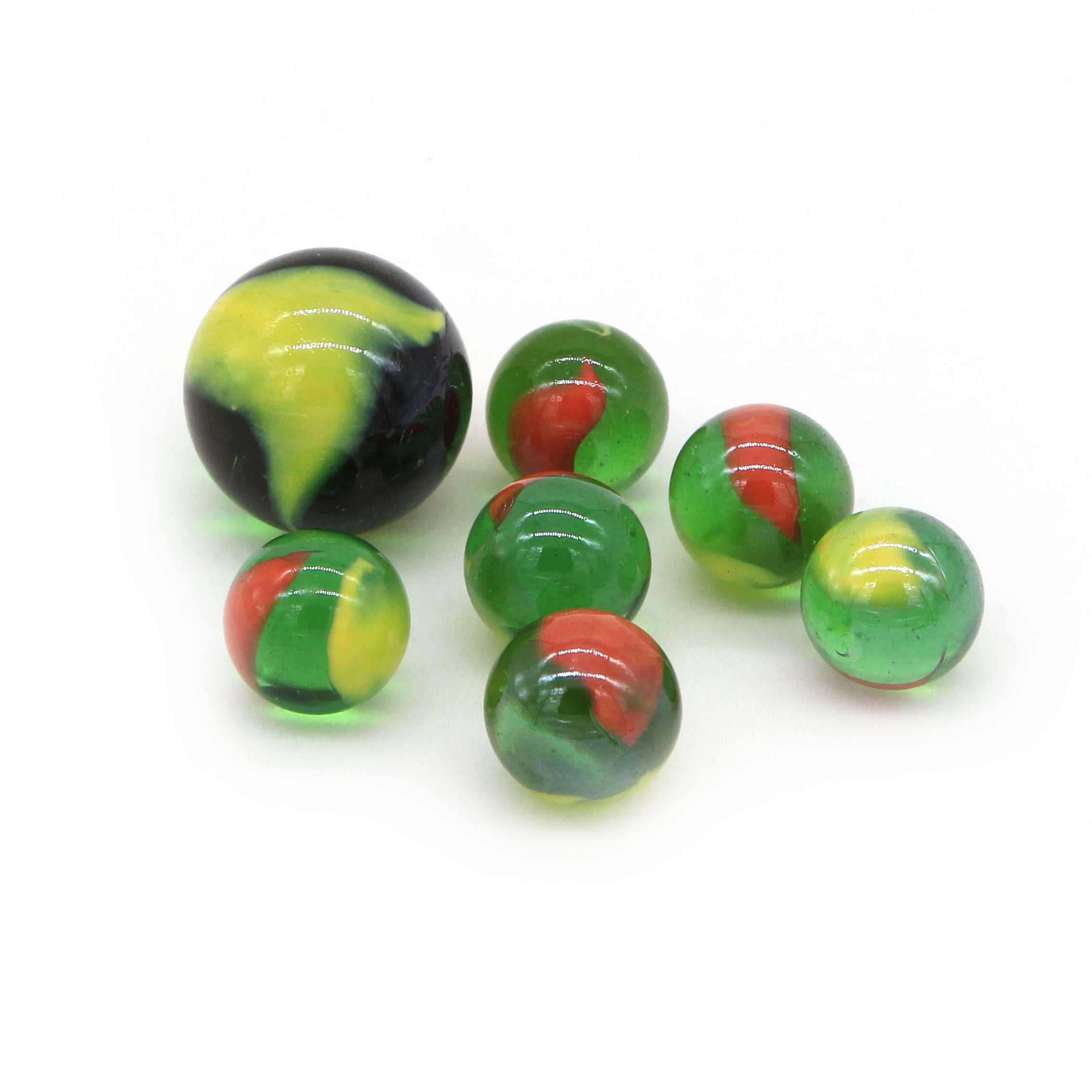 Оптовая продажа, Лидер продаж, недорогие зеленые стеклянные мраморные игрушки для детей 14 мм, 16 мм, 19 мм, 25 мм