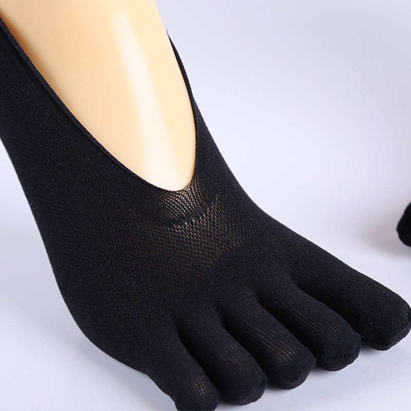 dropshipping硅胶五指船袜透气除臭脚趾短纯色浅口浅色袜子 - buy toe