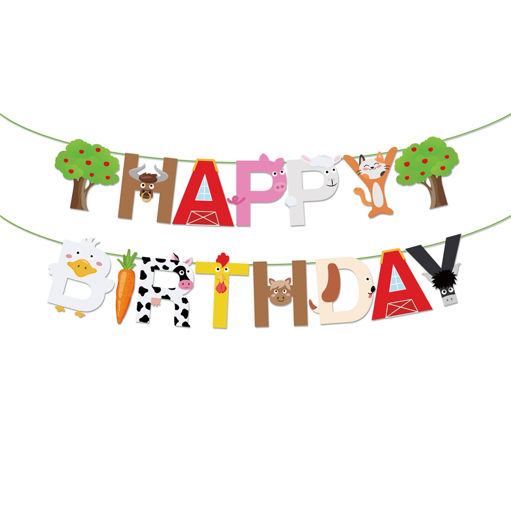 Feliz aniversário bandeira do partido decorações do chuveiro do bebê partido carta bandeira voltar presentes para crianças festa de aniversário