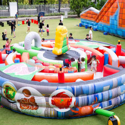 Children aire de jeux gonflable circle bouncy castle bounce house inflatable obstacle course