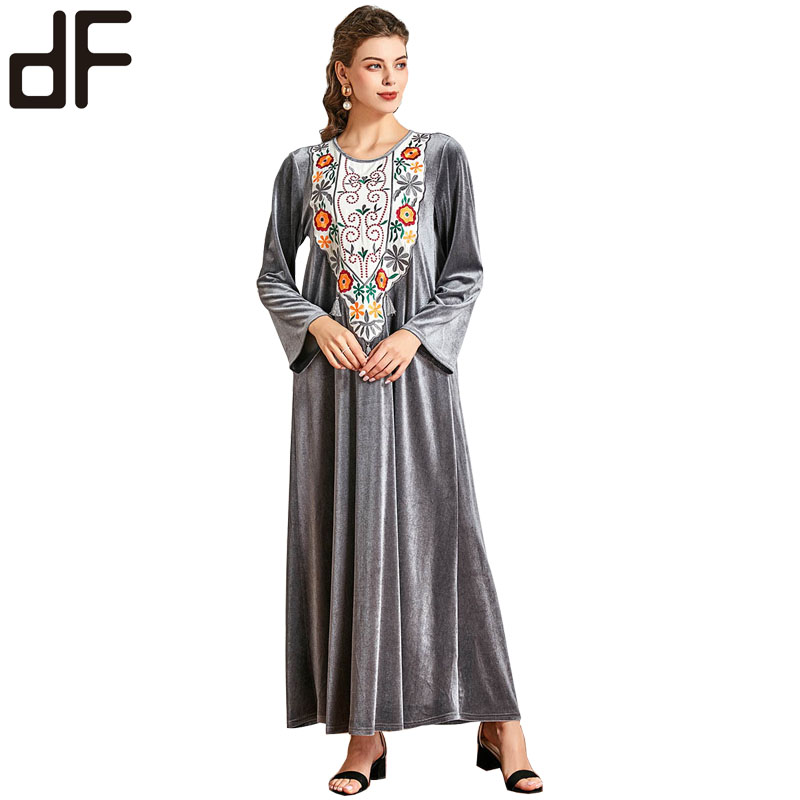 伊斯兰服装苏丹穆斯林妇女阿拉伯人abaya burqa因果设计美丽印花