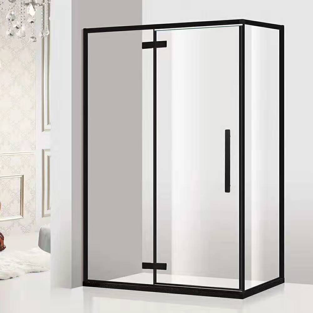 HG-3622 Model Hot Sale 304 Stainless Steel Black Rectangle pivot shower enclosure