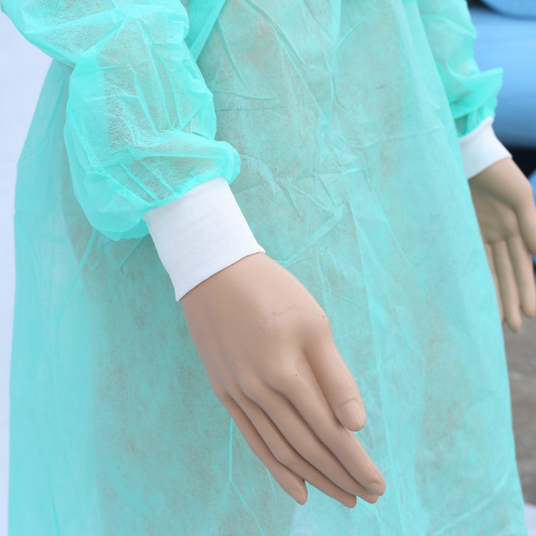Дешевый хирургический водонепроницаемый желтый Уровень 1 одноразовый нетканый изоляционный халат pp 40gsm
