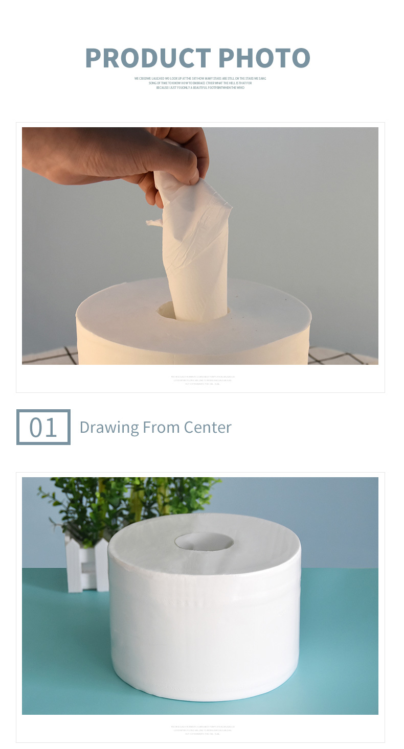 Manufacture and Sales Volume 3 Layer Native Wood Pulp Paper Center Enlarged Roll Toilet Paper