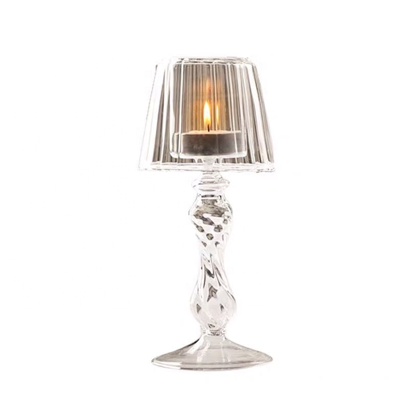 Винтажный стеклянный подсвечник с лампой индивидуальный подсвечник свадебный Декор для кофейни