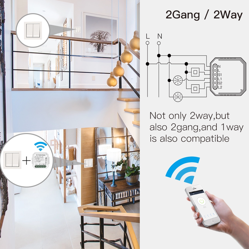 هذا هو وحدة التحكم الذكية عن بعد IOT من IT STORE للتحكم في التبديل بشكل لاسلكي. يمكن استخدامه للتحكم في الأضواء والأجهزة المنزلية الأخرى. يأتي الجهاز بخياري تحكم للتبديل 1 gang 2 و gang وهو متوافق مع تطبيقات Smart Life/Tuya Alexa/Google Home App.