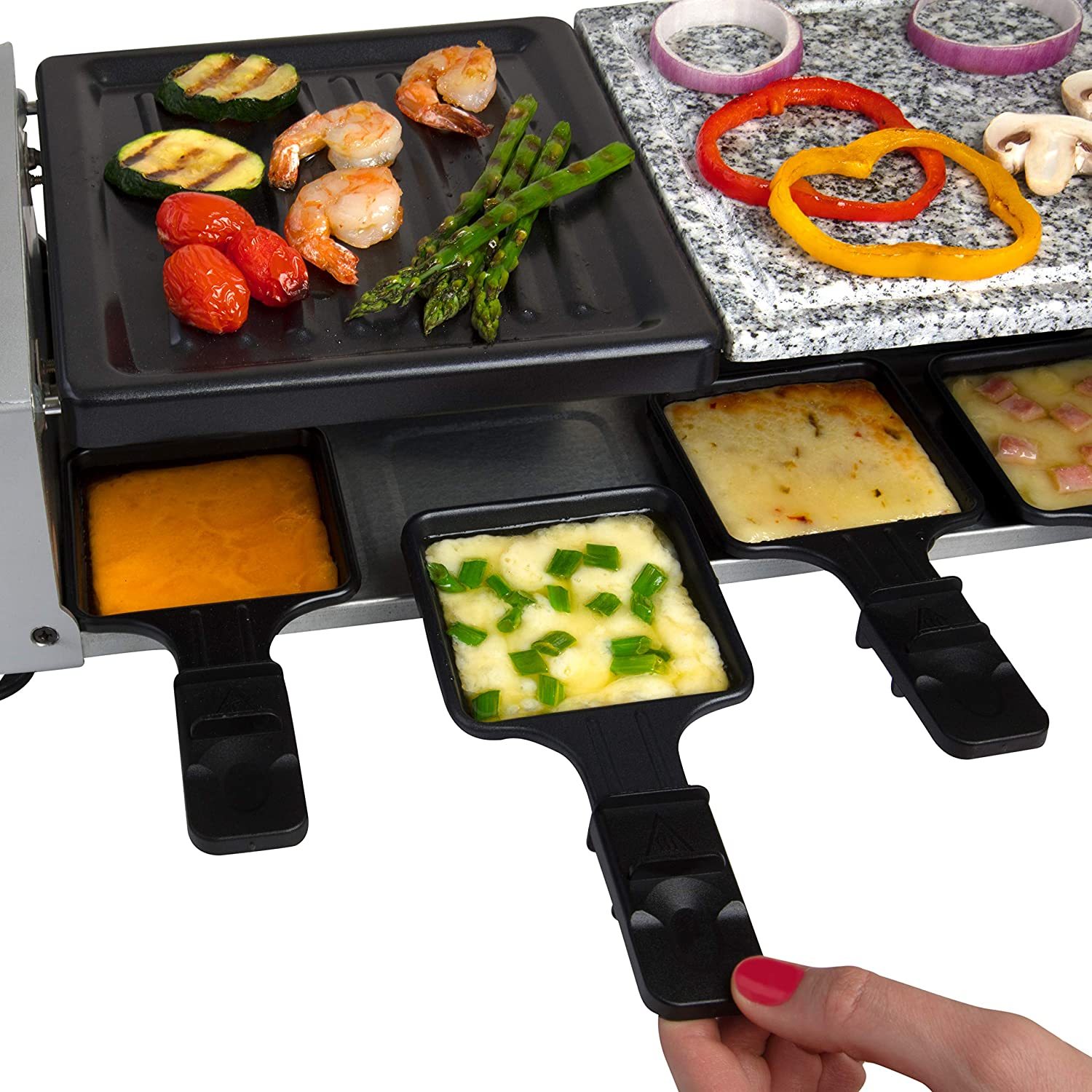 Антипригарная тарелка для гриля Raclette и кухонный камень