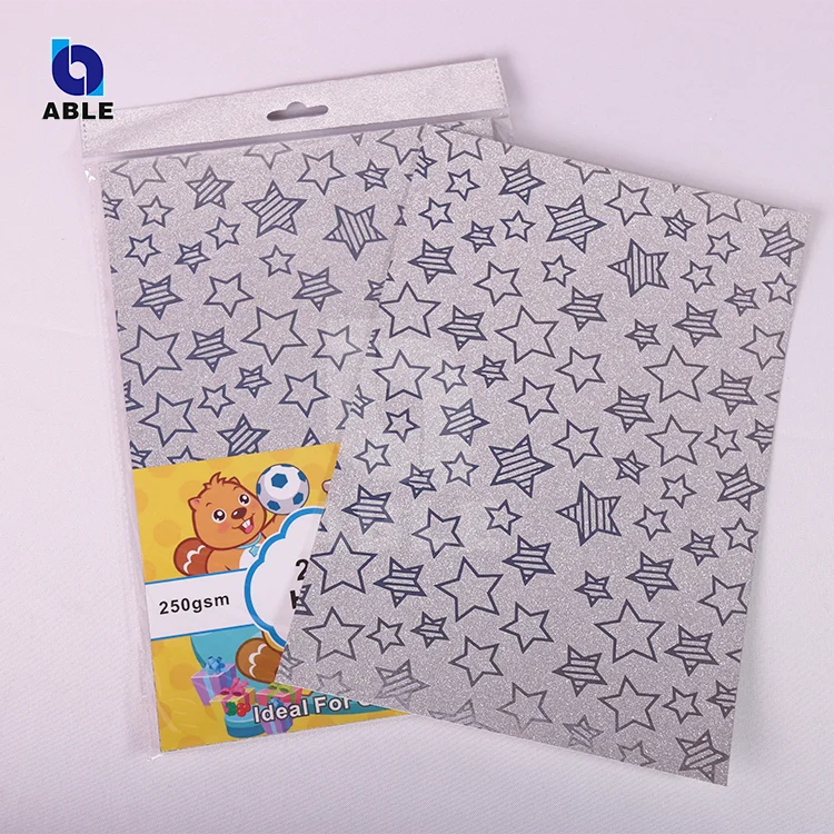 Factory Quality 250GSM Glitter Patterned Paper Cardstock from China