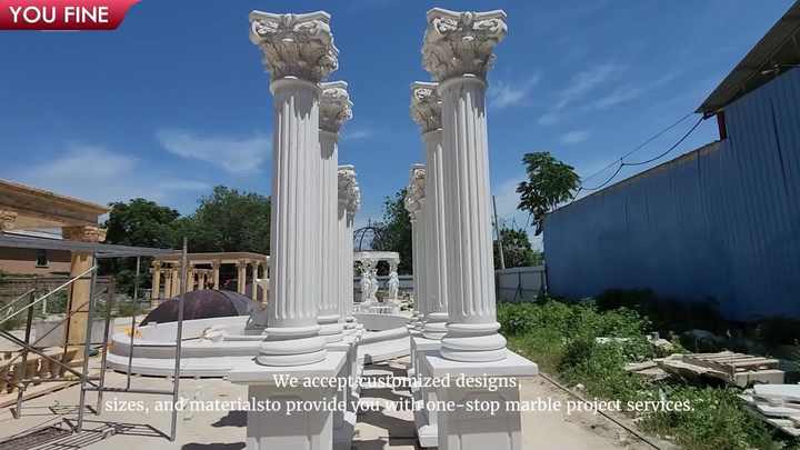YOUFINE手彫り白大理石柱 クラシックローマ様式柱 ヴィラ用| Alibaba.com