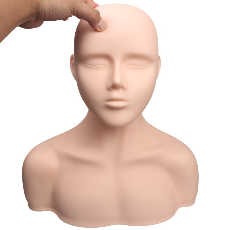 new beauty makeup acupuncture massage skin care training mannequin head soft plastic insert needles practice mannequin head