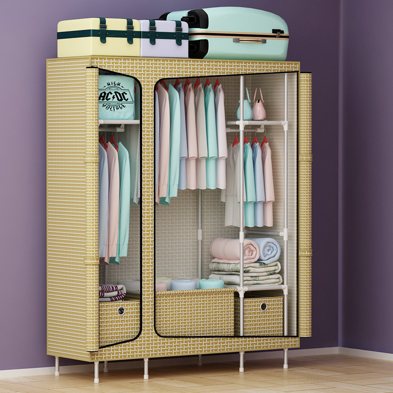 Сверхмощный шкаф для одежды для спальни, шкаф для одежды большой емкости, портативный сборный Тканевый шкаф