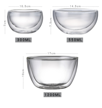 wholesale custom clear glass soup punch bowl and spoon set
