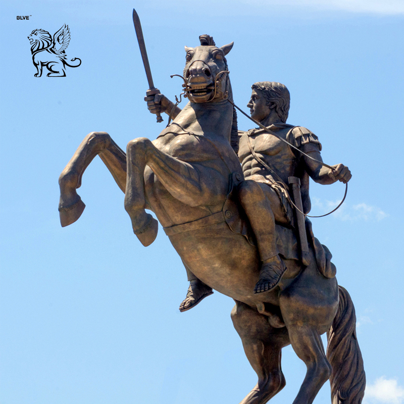 Statuettes d'un Guerrier Grec et d'un Cheval d'Olympie/Bronz