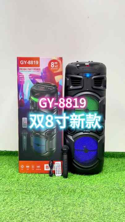 GY-8819 ポータブルBluetoothスピーカー 8インチ RGBライト付き