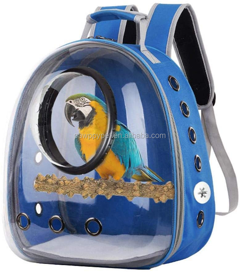 Interfashioner® Vogeldrager Rugzak, Bubble Bird Reis Drager Rugzak met Roestvrijstalen Dienblad en Staande Stok (Bloemmotief