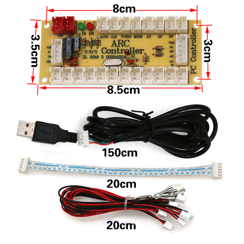 Kit Manette Et Boutons Arcade SJJX Pour Raspberry Pi Et PC - Joystick 5 Pin Et 10 Boutons Blanc