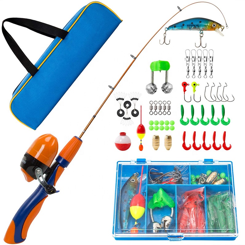 120cm.or 150cm fishing pole for.kid ToMyo Kids Fishing Pole, Portable Telescopic Fishing Rod and Reel Full Kit  Set