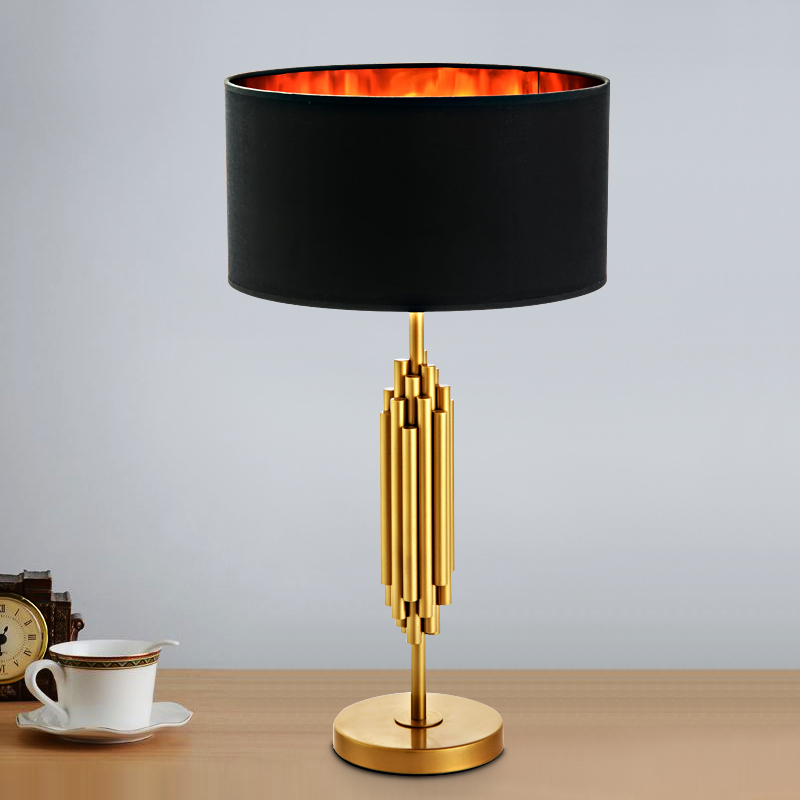 American luxury golden table lamp simple atmosphere personality designer hotel decoration vertical bedroom bedside floor lamp
