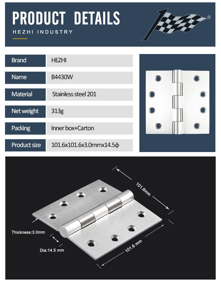 hot selling welded head door hinge  Residential hinge stainless steel