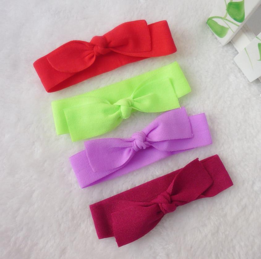 Полиамидная эластичная лента для волос с узлом на голову, одноцветная эластичная лента для волос с спортивной лентой