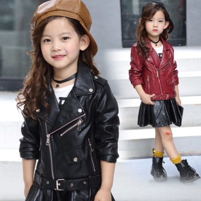 baby girl biker jacket