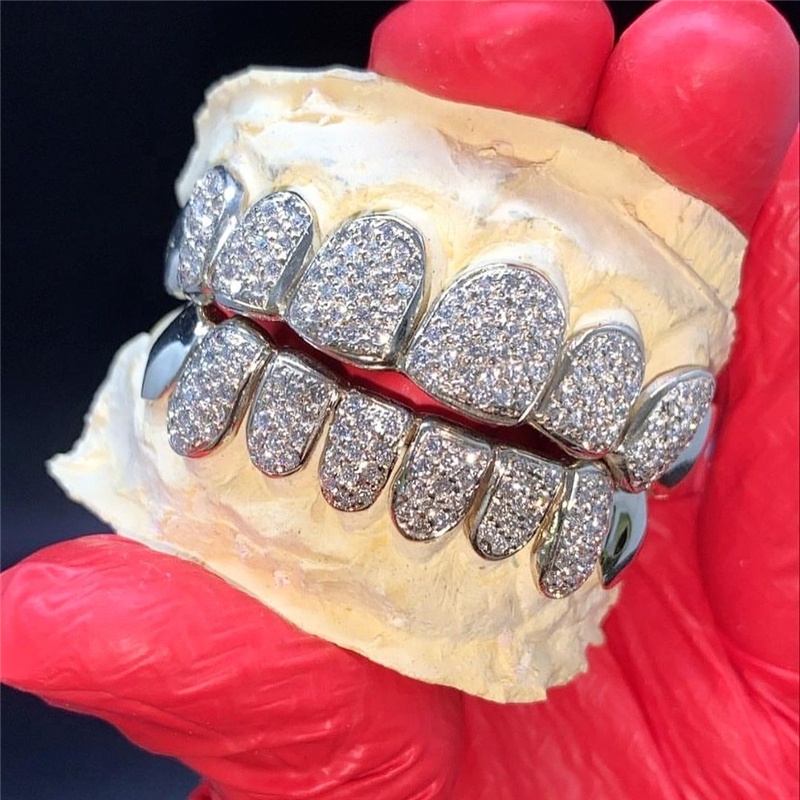 Asien Einzelne Z/ähne Grillz Goldene Falsche Z/ähne Cosplay Partei Zahn-Plating K/örperschmuck F/ür Hip Hop Rapper