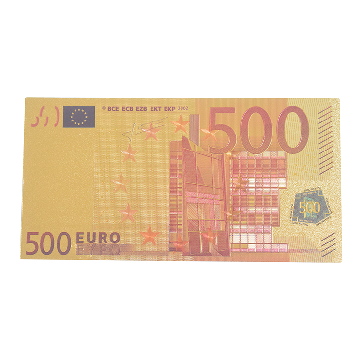 24 K GOLD 500 EURO.-European Union MONEY 2002 *GIFT BILL COMES IN ACRYLIC HOLDER
