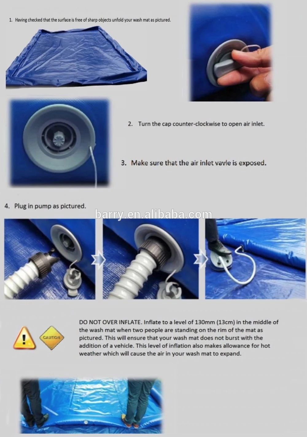 Customized Water Containment Mat Portable Blow Up Car Wash Mats