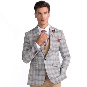 Khaki Latest Coat Vest Pant Designs Beige Men Suit Prom Tuxedo Slim Fit 3 Piece Groom Wedding Suits