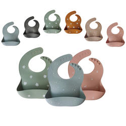 Novo feito sob encomenda de Impressão de Silicone Babadores para bebês com Cather Lavável À Prova D' Água
