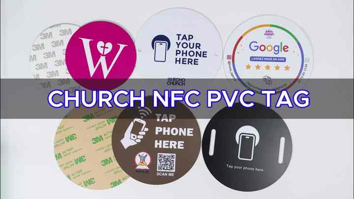 Custom PVC Round Card Church NFC Tags with QR Code NFC Tap Sticker for ...