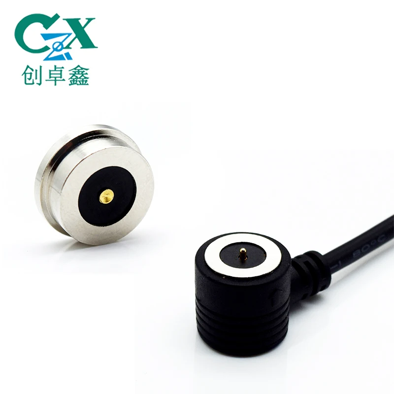 Латунная пружина laoded штекер гнездо 1pin Магнитный pogo pin с кабелем