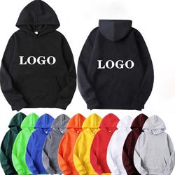 Wholesale high quality men's custom embroidery logo plain blank polyester hoodie sweatshirt