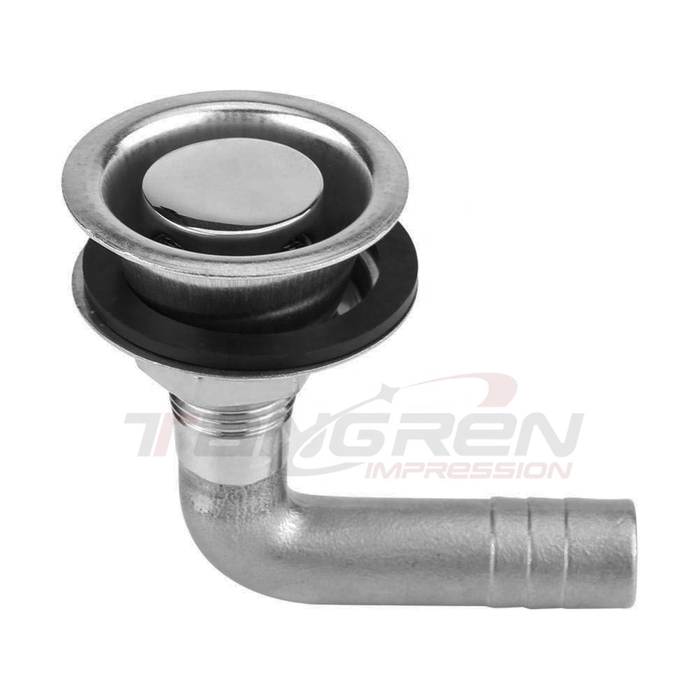 Stainless Steel Boat Marine Flush Mount Straight Fuel Gas Tank Breather