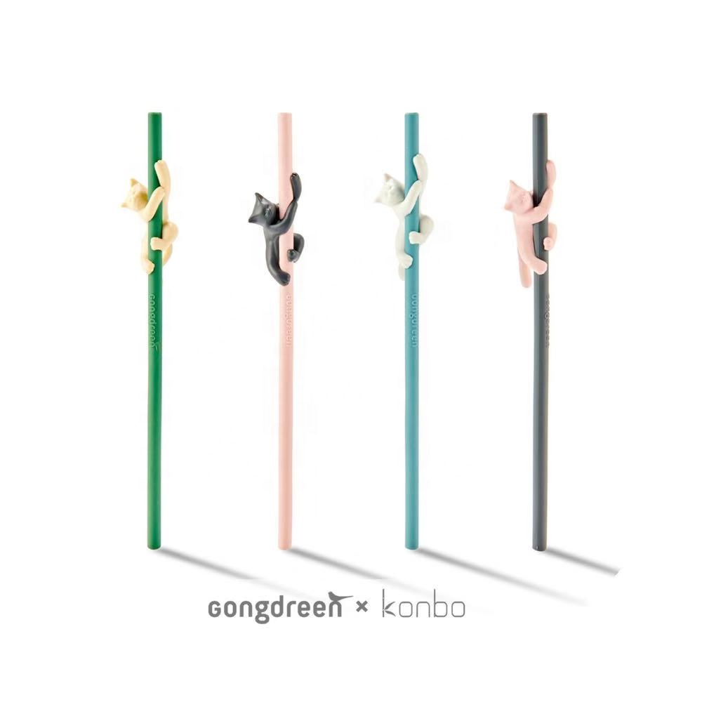 Silicon Straw Set Cat Holder Baby Reusable Custom Food Grade Silicone Rubber Cup Drinking Straw Set