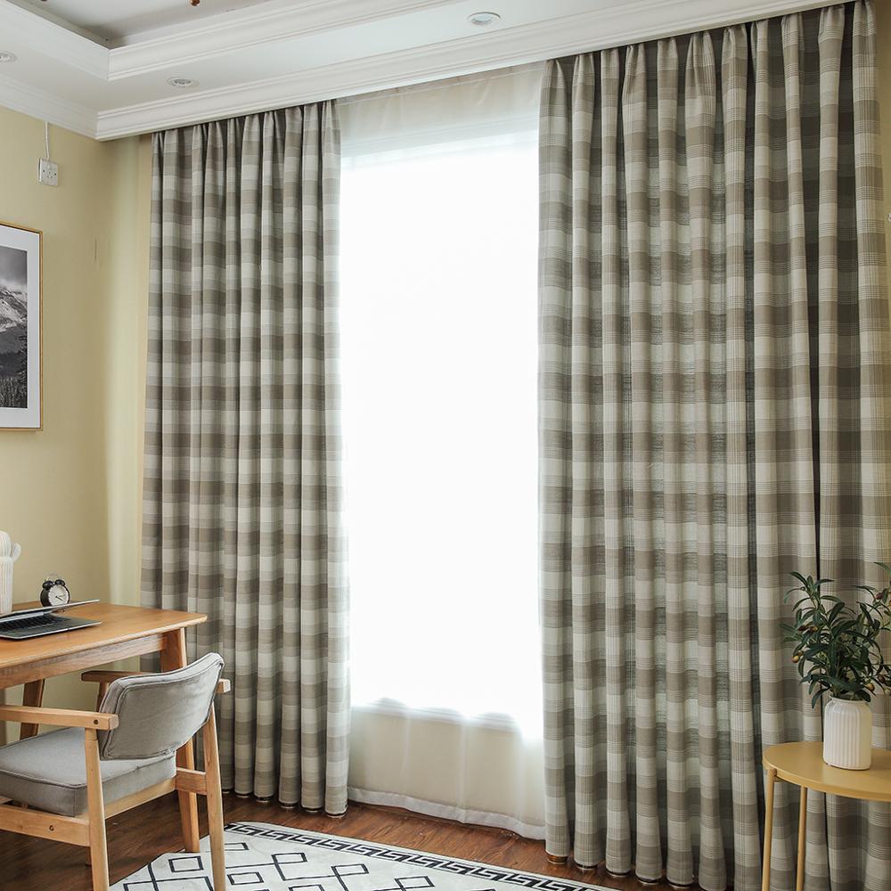 Innermor janela cortinas para sala de estar Home Decor xadrez semi cortinas de pano sombra para quarto e cozinha Personalizado