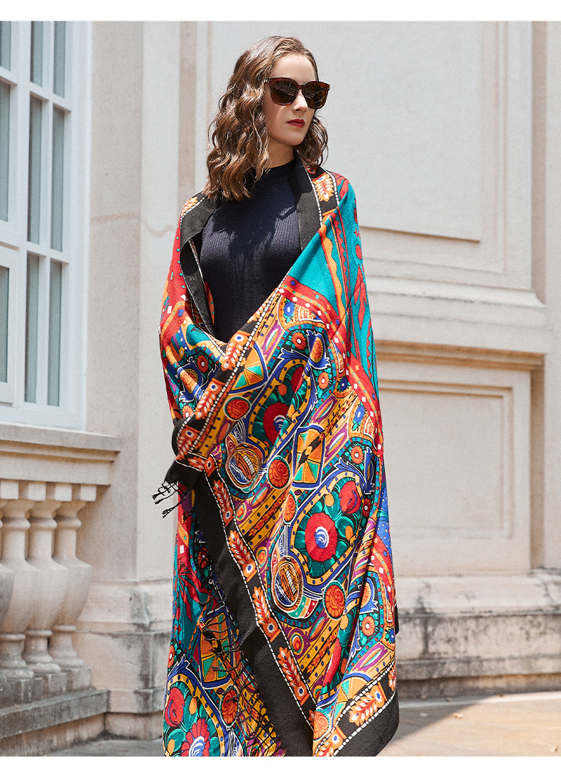 source 冬季超大定制羊毛羊绒披肩巴基斯坦羊毛克什米尔羊绒围巾 on m