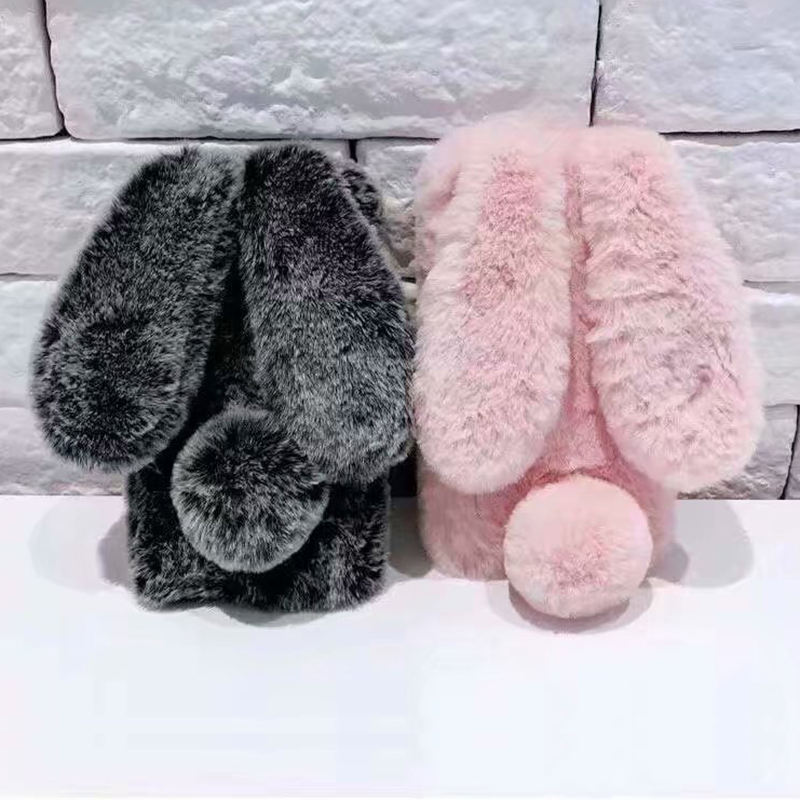 Bunny Hairy Furry Plush Soft Case For Iphone 7 8 Plus 11 Pro Max Woman Cute Mobile Phone Case Buy For Iphone 7 8 Plus 11 Pro Max Case Cute Mobile Phone