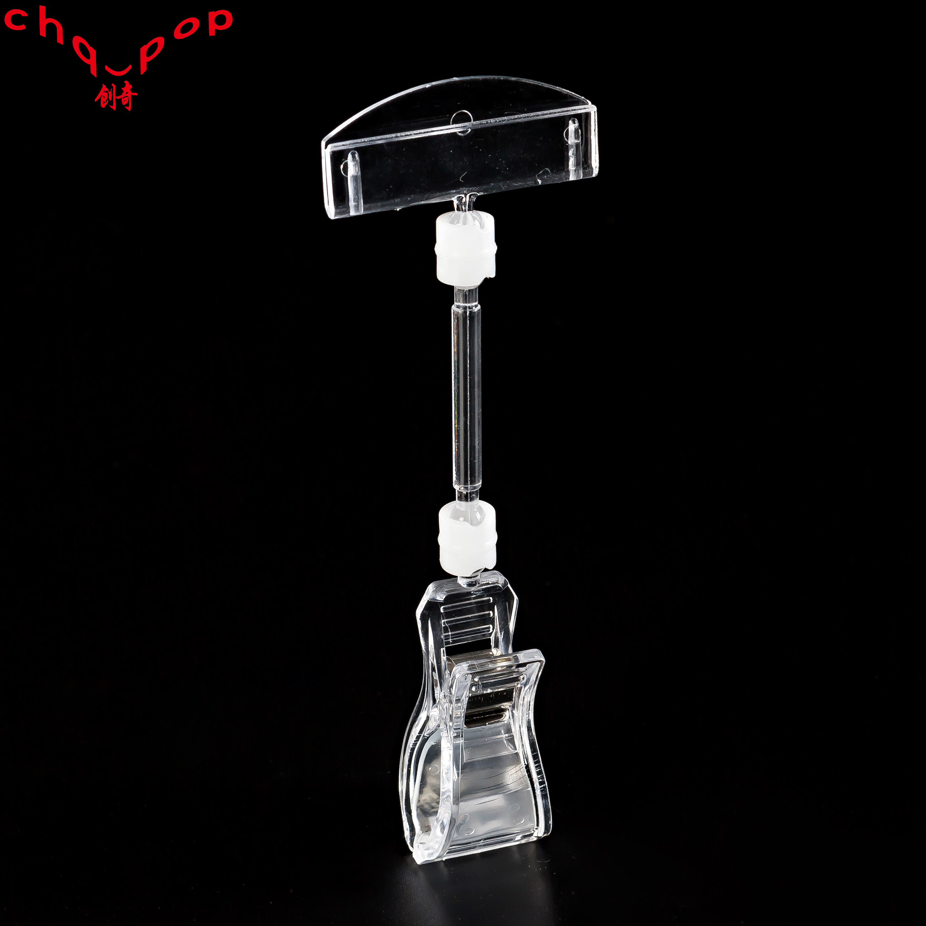 Хорошее качество прозрачный пластик поп теги держатель с зажимами