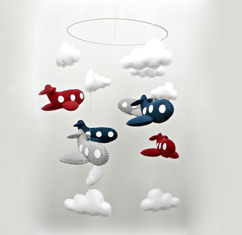 Животные войлока для мобильного деревянная детская кроватка мобильного Войлок мобильных игрушка ручной работы кровать висит Войлок мобильных детские игрушки для детей